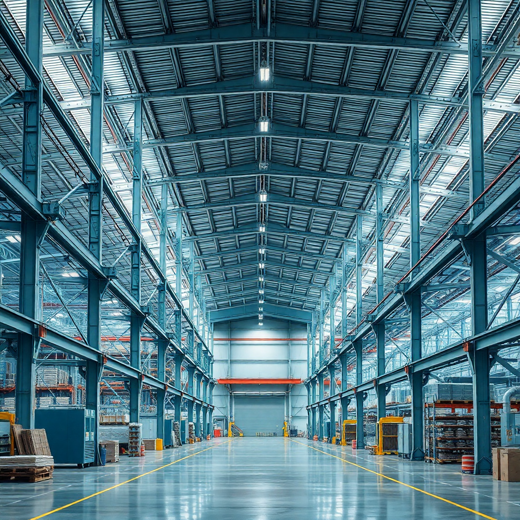a big warehouse with merchandise