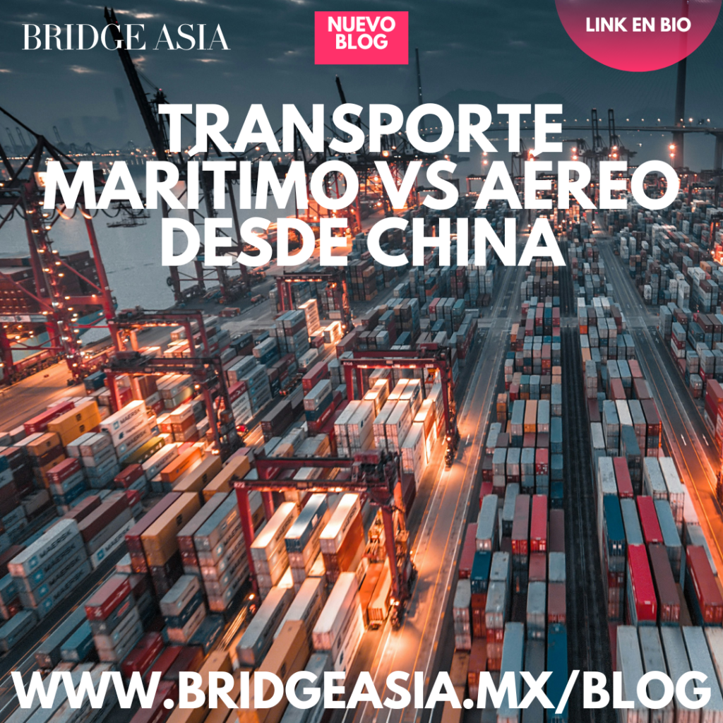 de fondo un puerto logistico y encima el tiyulo de un blog